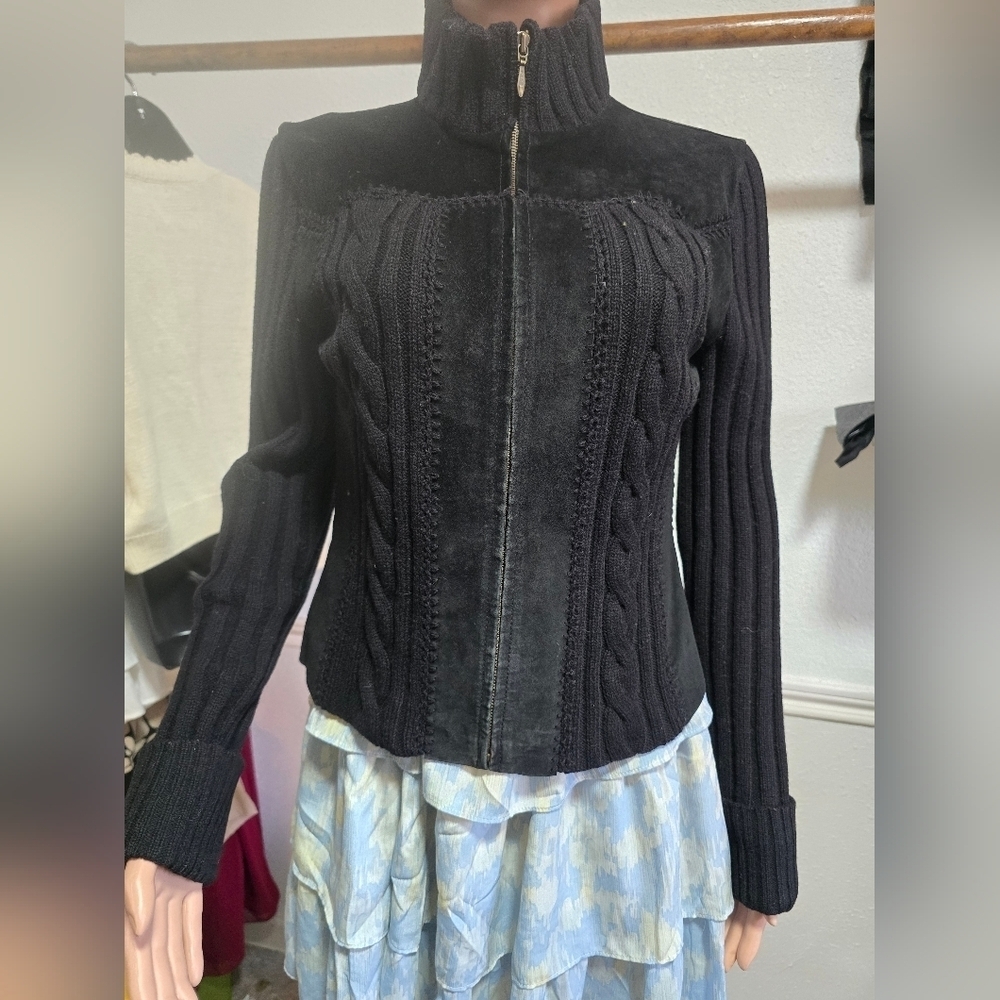 Harold's Black Cable Knit Women's Cardigan